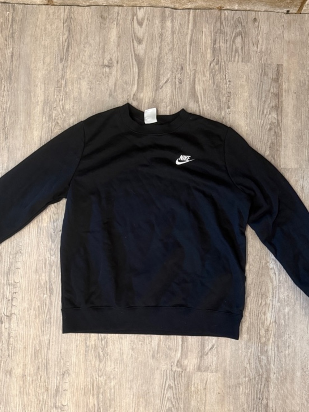 Nike Black Men's Crewneck Sweatshirt with White Swoosh
